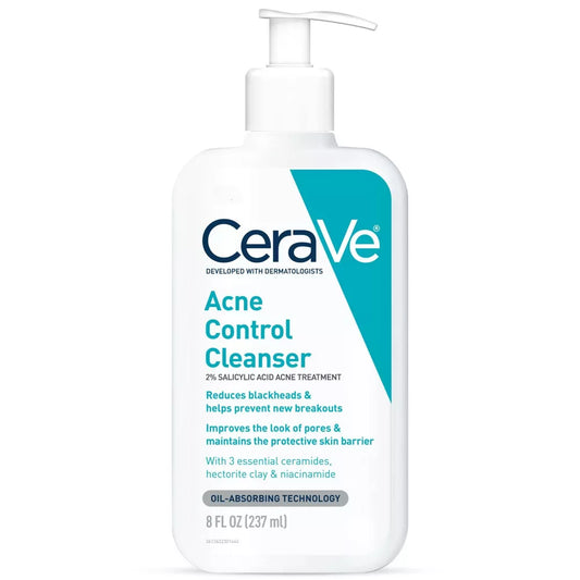 CeraVe Acne Treatment Face Wash with Salicylic Acid & Purifying Clay