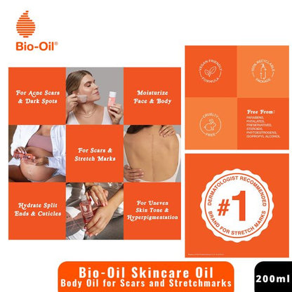 Bio-Oil Skincare Oil, 6.7 oz, Body Oil for Scars & Stretch Marks, Hydrating & Non-Greasy Formula