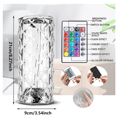 Crystal Table Night Light Lamp