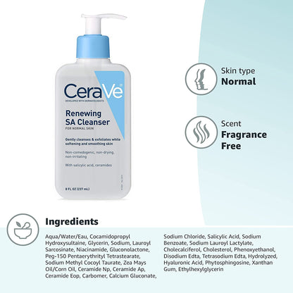 CeraVe Acne Treatment Face Wash with Salicylic Acid & Purifying Clay