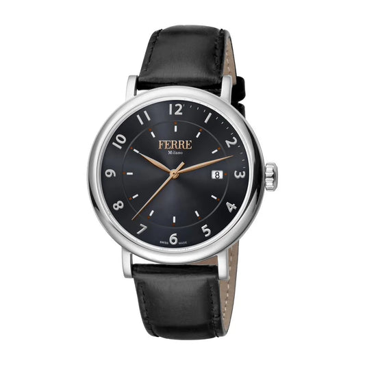 FERRE MILANO Gents Black Dial Black Watch