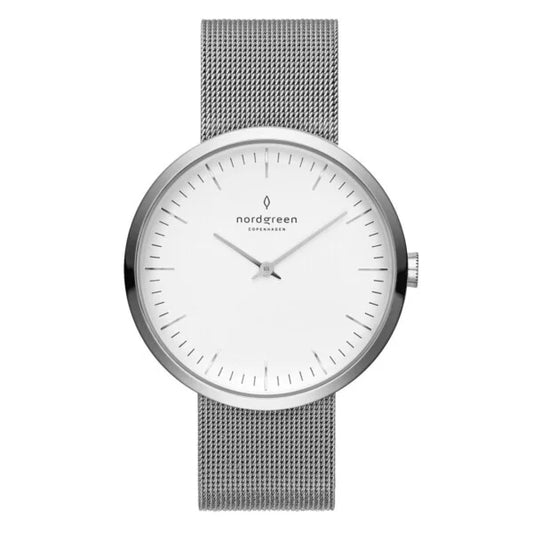 NORDGREEN WATCH Female White Dial Silver Mesh Strap 14