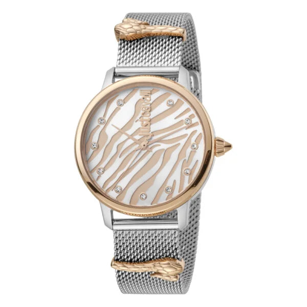 Just Cavalli Watch Ladies Silver / rosegold Dial 38