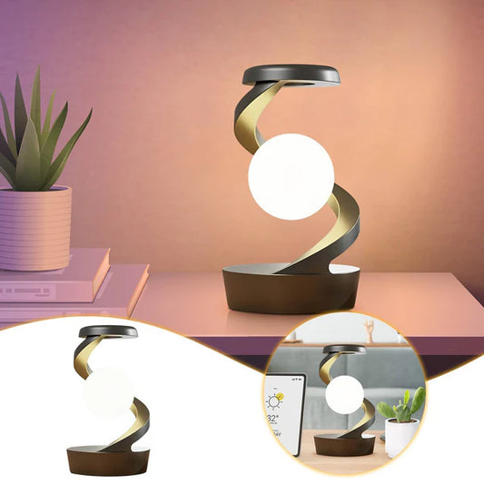 Levitating Moonlight Rotating Desk Lamp with Wireless Charging & Sensor Control