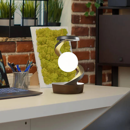 Levitating Moonlight Rotating Desk Lamp with Wireless Charging & Sensor Control