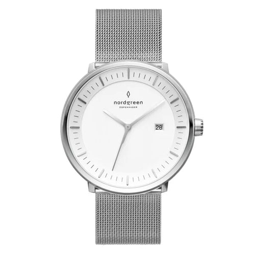 NORDGREEN WATCH Men/Unisex Silver White Dial Silver Mesh Strap 3